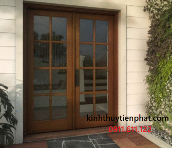 Cấu tạo một bộ cửa kính cường lực khung gỗ